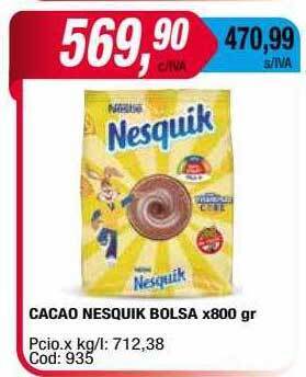 Maxiconsumo Cacao nesquik bolsa oferta