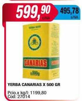 Maxiconsumo Yerba canarias oferta