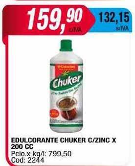 Maxiconsumo Edulcorante chuker c zinc oferta