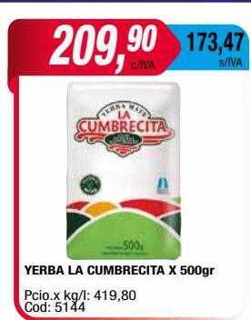 Maxiconsumo Yerba la cumbrecita oferta