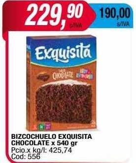Maxiconsumo Bizcochuelo exquisita chocolate oferta