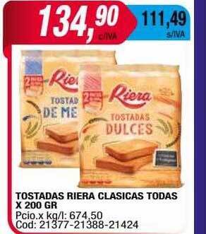 Maxiconsumo Tostadas riera clasicas todas oferta