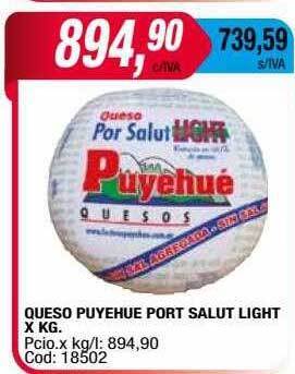 Maxiconsumo Queso puyehue port salut light oferta