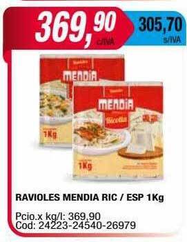 Maxiconsumo Ravioles mendia ric esp oferta