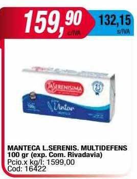 Maxiconsumo Manteca l.serenis. multidefens oferta