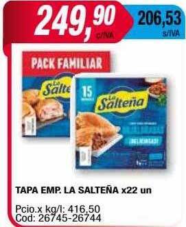 Maxiconsumo Tapa emp. la salteña oferta