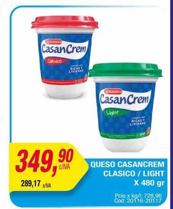 Maxiconsumo Queso casancrem clasico light oferta