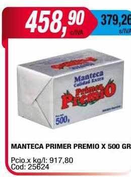 Maxiconsumo Manteca primer premio oferta