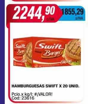 Maxiconsumo Hamburguesas swift oferta