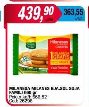 Maxiconsumo Milanesa milanes gja. sol soja famili oferta