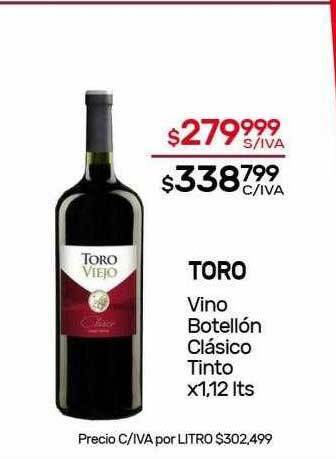 Nini Mayorista Toro vino botellón clasico tinto oferta