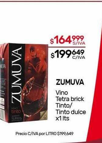 Nini Mayorista Zumuva vino tetra brick tinto tinto dulce oferta