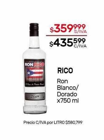 Nini Mayorista Rico ron blanco dorado oferta