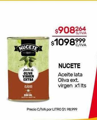 Nini Mayorista Nucete aceite lata oliva ext. virgen oferta