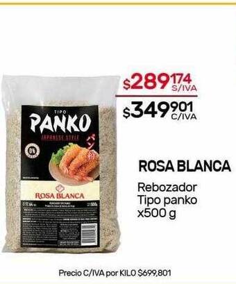 Nini Mayorista Rosa blanca rebozador tipo panko oferta