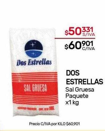 Nini Mayorista Dos estrellas sal gruesa paquete oferta