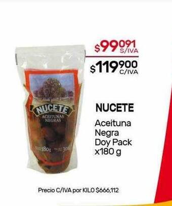 Nini Mayorista Nucete aceituna negra doy pack oferta