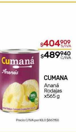 Nini Mayorista Cumana ananá rodajas oferta