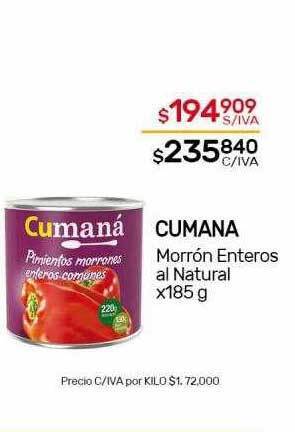Nini Mayorista Cumana morrón enteros al natural oferta