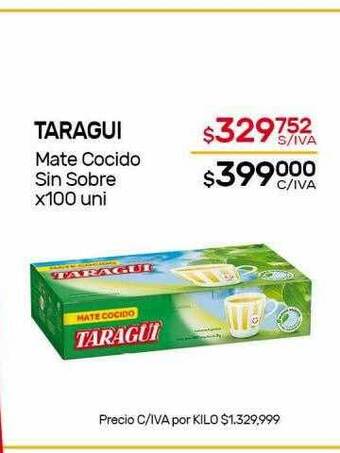 Nini Mayorista Taragui mate cocido sin sobre oferta