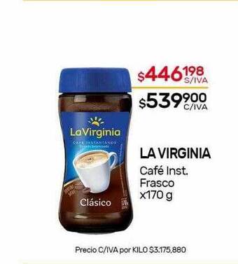 Nini Mayorista La virginia café inst. frasco oferta