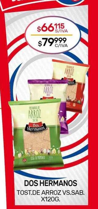 Nini Mayorista Dos hermanos tost.de arroz vs.sab. oferta