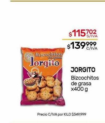 Nini Mayorista Jorgito bizcochitos de grasa oferta