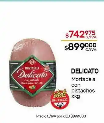 Nini Mayorista Delicato mortadela con pistachos xkg oferta