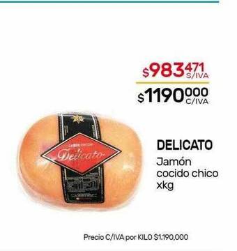 Nini Mayorista Delicato jamón cocido chico xkg oferta