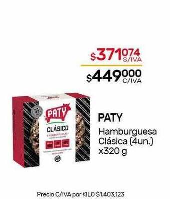 Nini Mayorista Paty hamburguesa clasica oferta