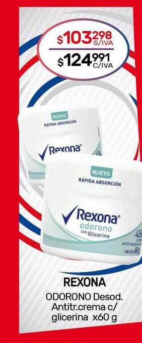 Nini Mayorista Rexona odorono desod. antitr. crema c glicerina oferta