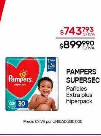 Nini Mayorista Pampers supersec pañales extra plus hiperpack oferta