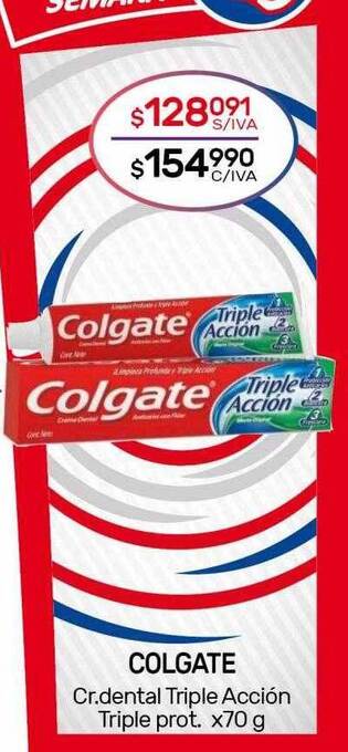 Nini Mayorista Colgate cr.dental triple acción triple prot. oferta