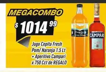 Supermercados Comodin Jugo cepita fresh pom naranja + aperitivo campari de regalo oferta