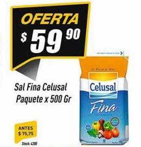 Supermercados Comodin Sal fina celusal paquete oferta