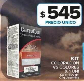 Carrefour Maxi Kit coloracion vs colores oferta