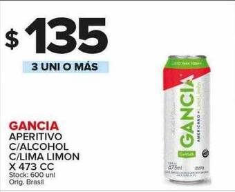 Carrefour Maxi Gancia aperitivo c alcohol c lima limon oferta