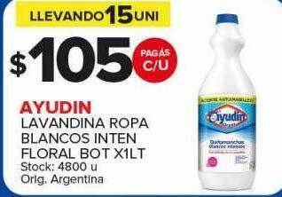 Carrefour Maxi Ayudin lavandina ropa blancos inten floral oferta