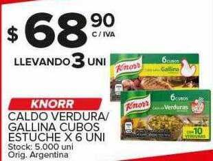 Carrefour Maxi Knorr caldo verdura gallina cubos estuche oferta