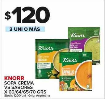 Carrefour Maxi Knorr sopa crema vs sabores oferta