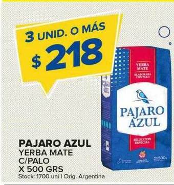 Carrefour Maxi Pajaro azul yerba mate c palo oferta