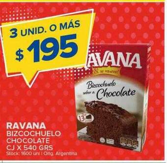 Carrefour Maxi Ravana bizcochuelo chocolate cj oferta