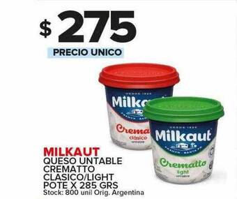 Carrefour Maxi Milkaut queso untable crematto clasico light pote oferta