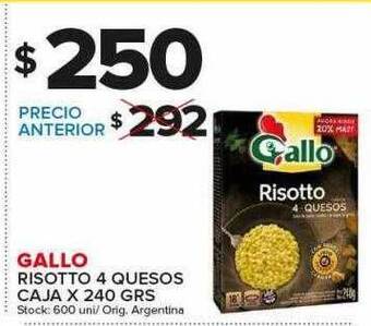 Carrefour Maxi Gallo risotto 4 quesos caja oferta