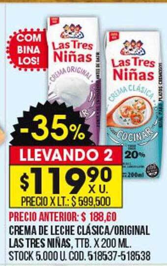 Coto Crema de leche clásica original las tres niñas oferta