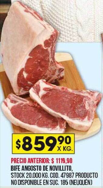 Coto Bife angosto de novillito oferta