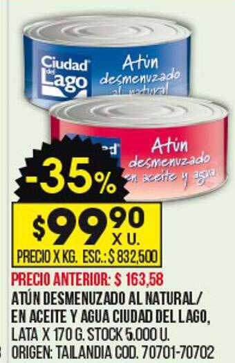 Coto Atún desmenuzado al natural en aceite y agua ciudad del lago oferta