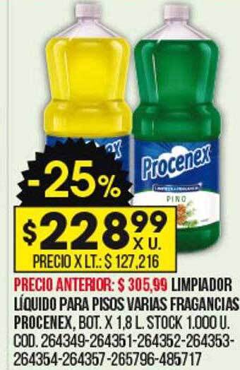 Coto Limpiador líquido para pisos varias fragancias procenex oferta