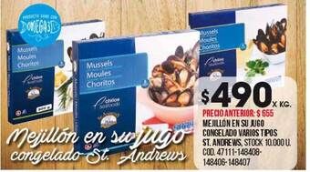 Coto Mejillón en su jugo congelado varios tipos st andrews oferta