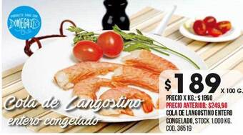 Coto Cola de langostino entero congelado oferta